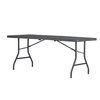 Zown Folding Table, Fold In Half, Resin, Commercial, 72" x 30", Grey Color 60559SGY1E